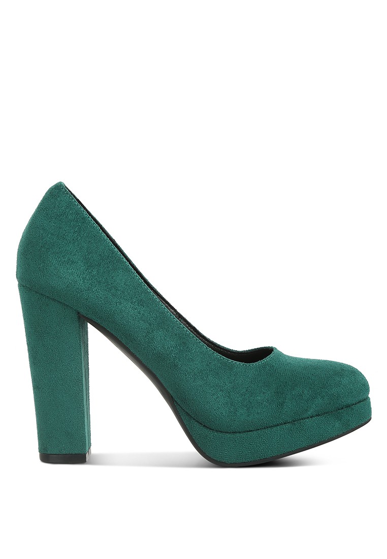 Green Platform Pump Sandals