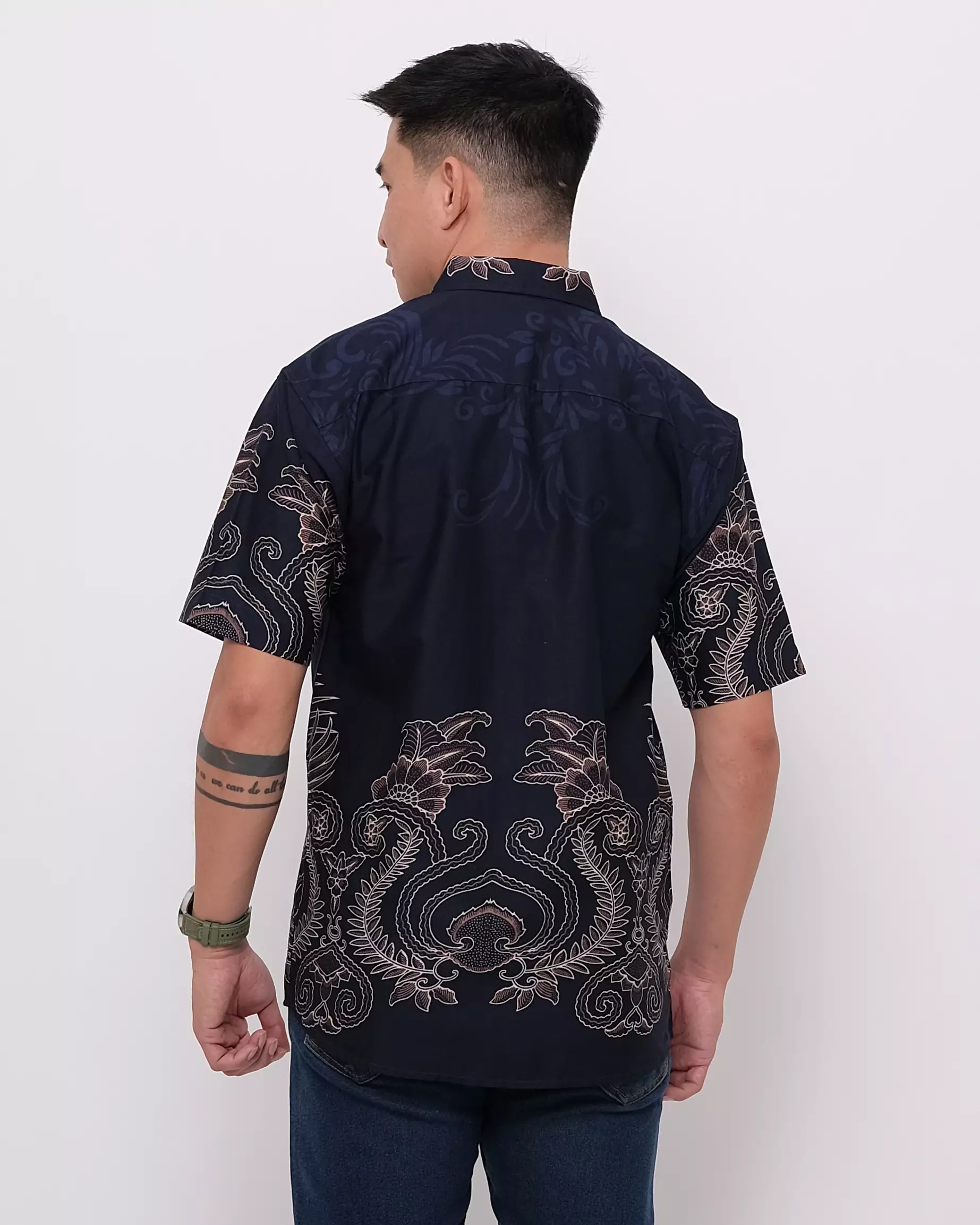 Andre Michel Kemeja Batik Lengan Pendek Navy 16743