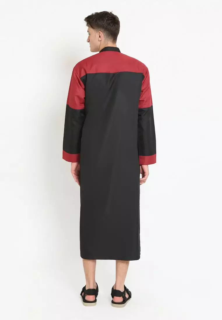 Zayidan Gamis Jubah Muslim Pria Faiz - Hitam