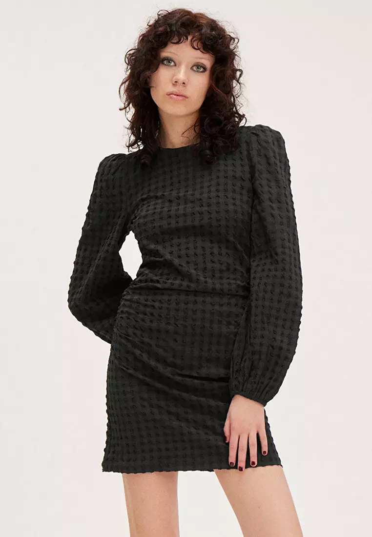 Puff Sleeve Monki Button Up Dress Monki Mini Smock Dress With Puff