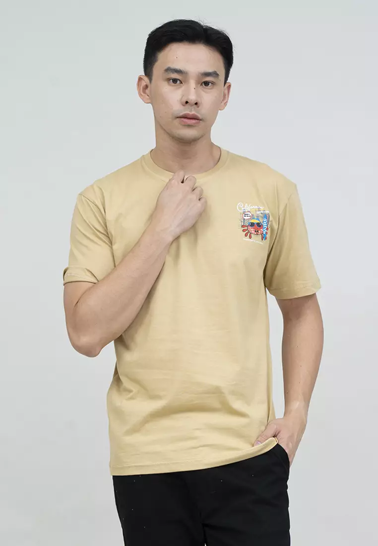 Kaos Cream t shirt polos houseofcuff motif California Surf READY 4XL