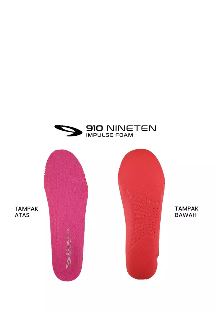 910 Nineten HANNA 1.0 Sepatu Lari - Merah Muda/Biru-Navy/Putih