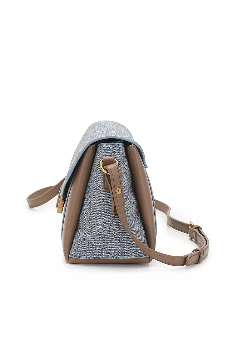 Women's Sling Bag / Crossbody Bag / Shoulder Bag - Light Blue / Dark Khaki