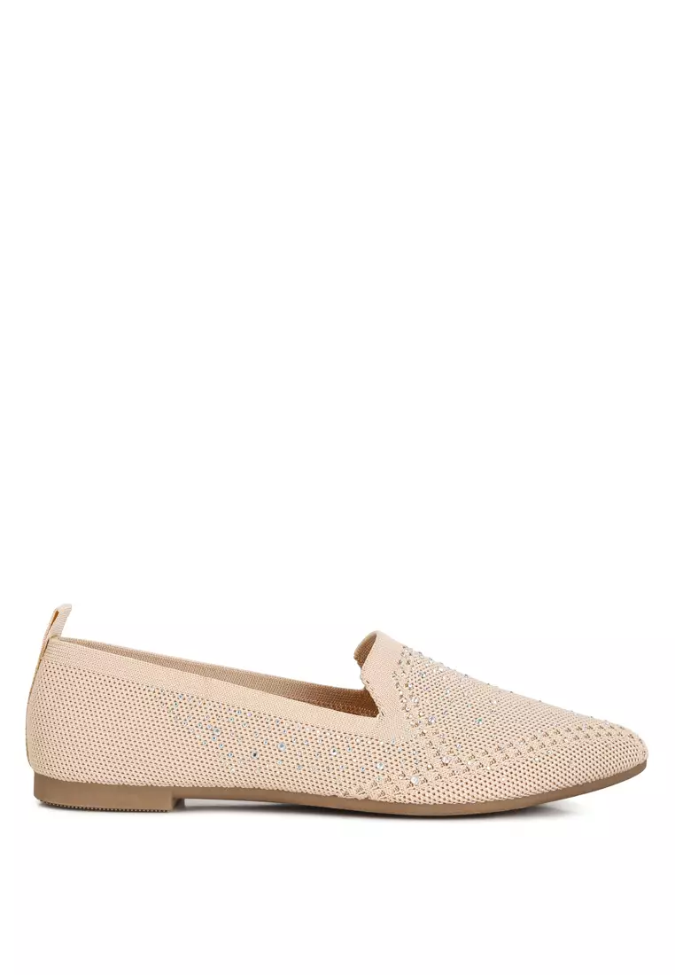 Discount on London Rag  shoes - SKU: Beige Rhinestone Loafers