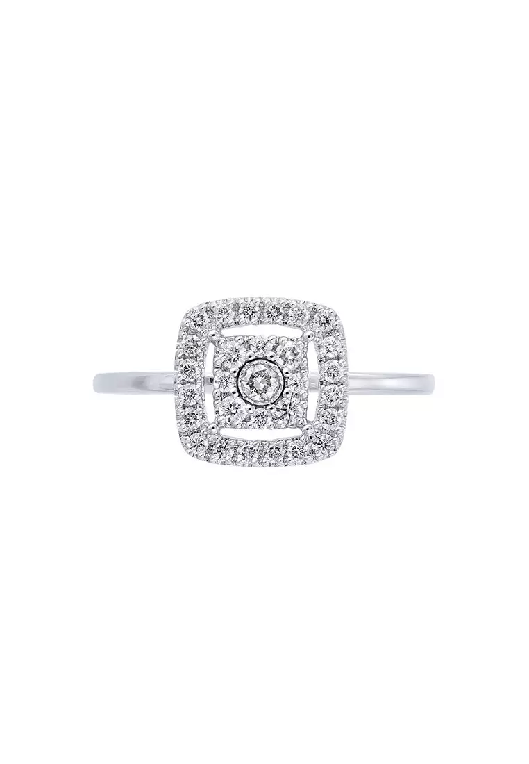 HABIB Illusion Diamond Ring in 375/9K White Gold 265191022
