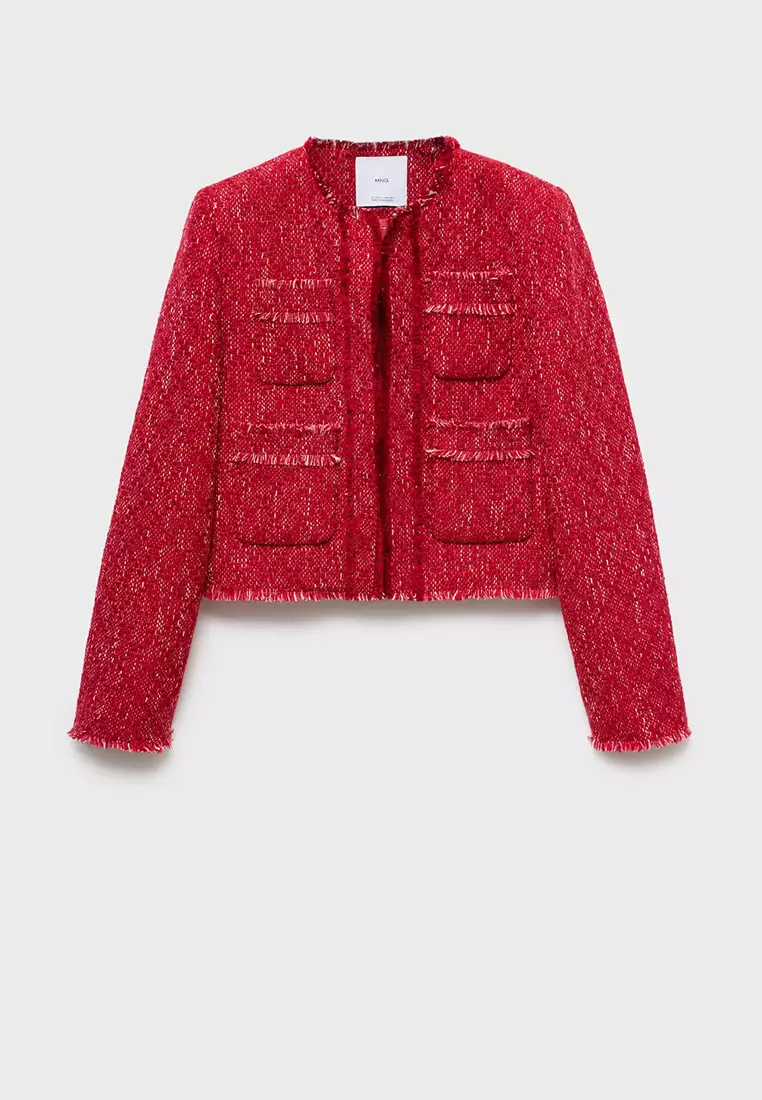 Tweed Jacket with Frayed Ends