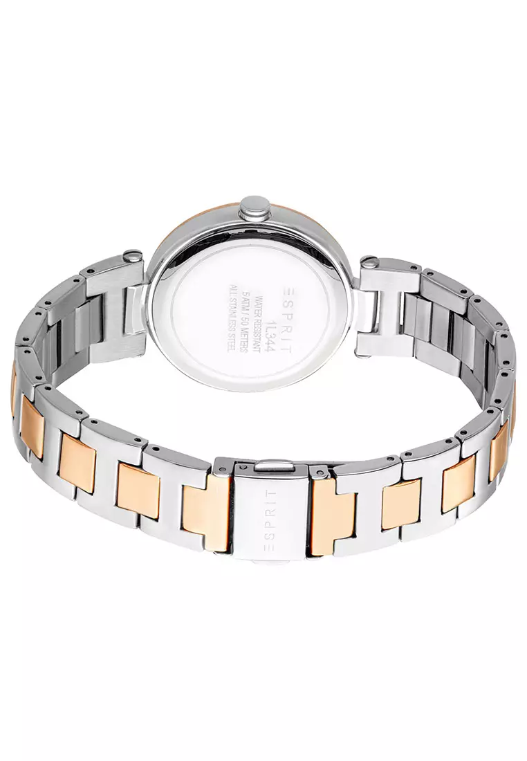Esprit Elea Two Tone Stainless Steel Analog Quartz Watch For Women EES1L344M0115