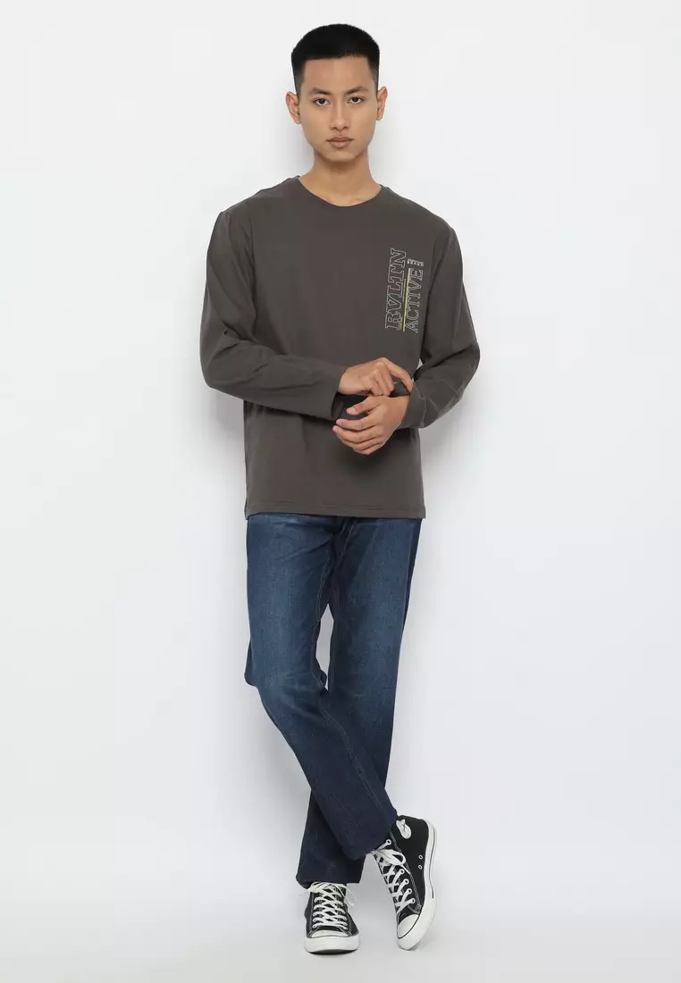 RBJ T-Shirt Cotton Lengan Panjang Pria 207131593