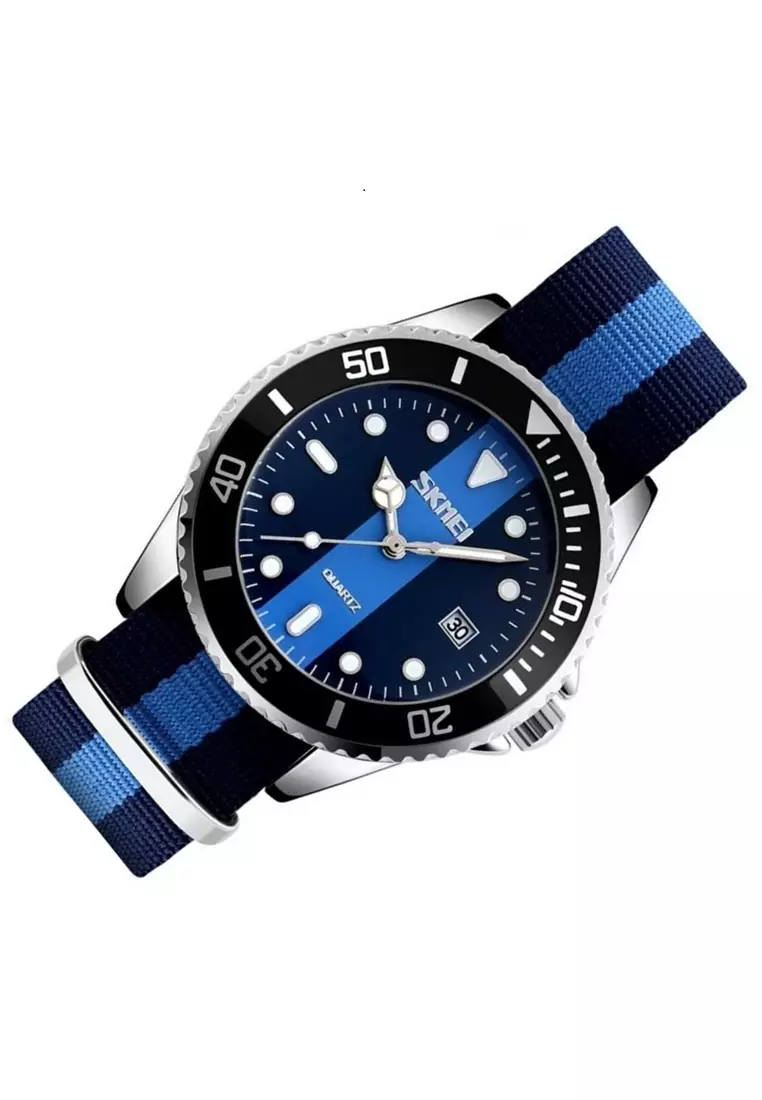 Jam Tangan Casual Analog Pria Waterproof 30m Strap Tali Material Kanvas YG77 ORIGINAL