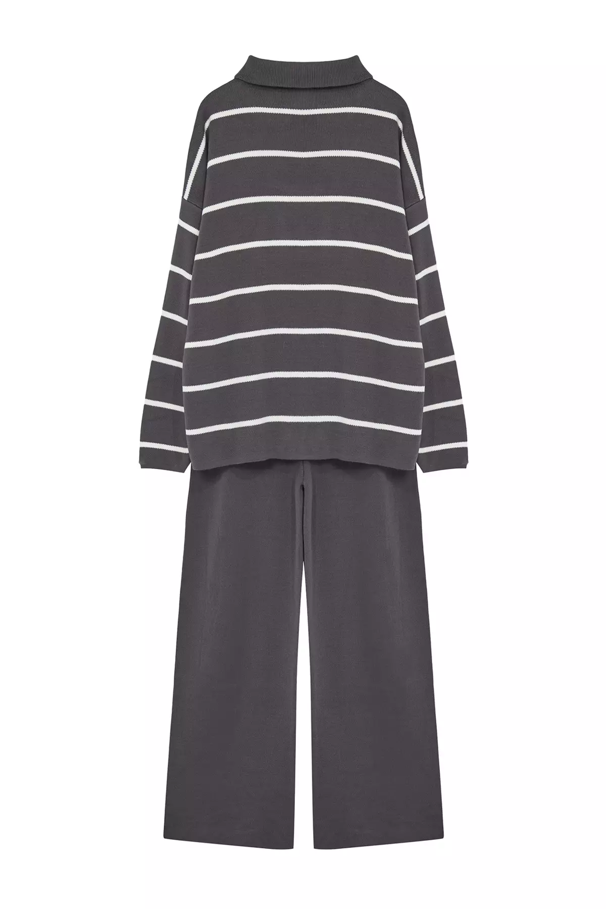 Wide Fit Anthracite Knitwear Set Zippered