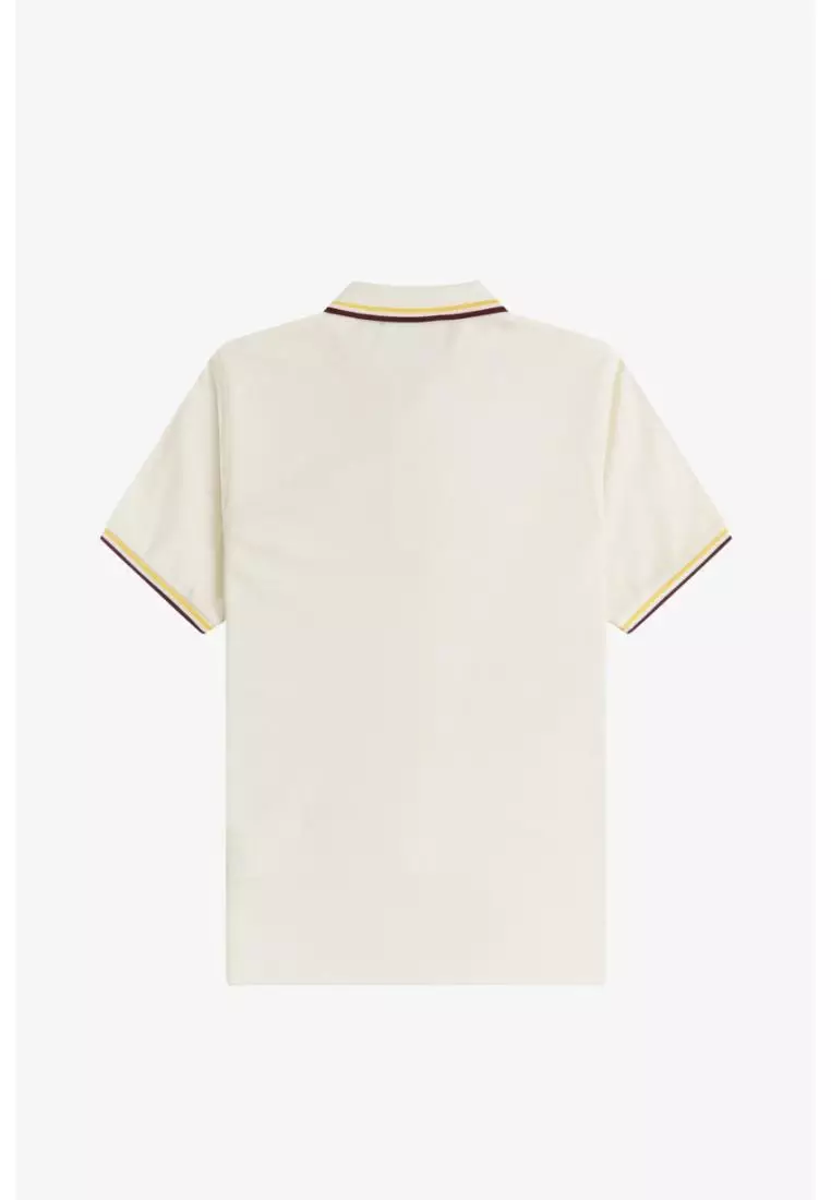 Fred Perry G3600 Twin Tipped Fred Perry Shirt (Ecru / Lemon Barley / Oxblood)