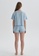 DAGİ blue Light Blue Pyjama Set, V-Neck, Regular Fit, Short Sleeve Homewear And Sleepwear for Women DD492AA90367CAGS_2