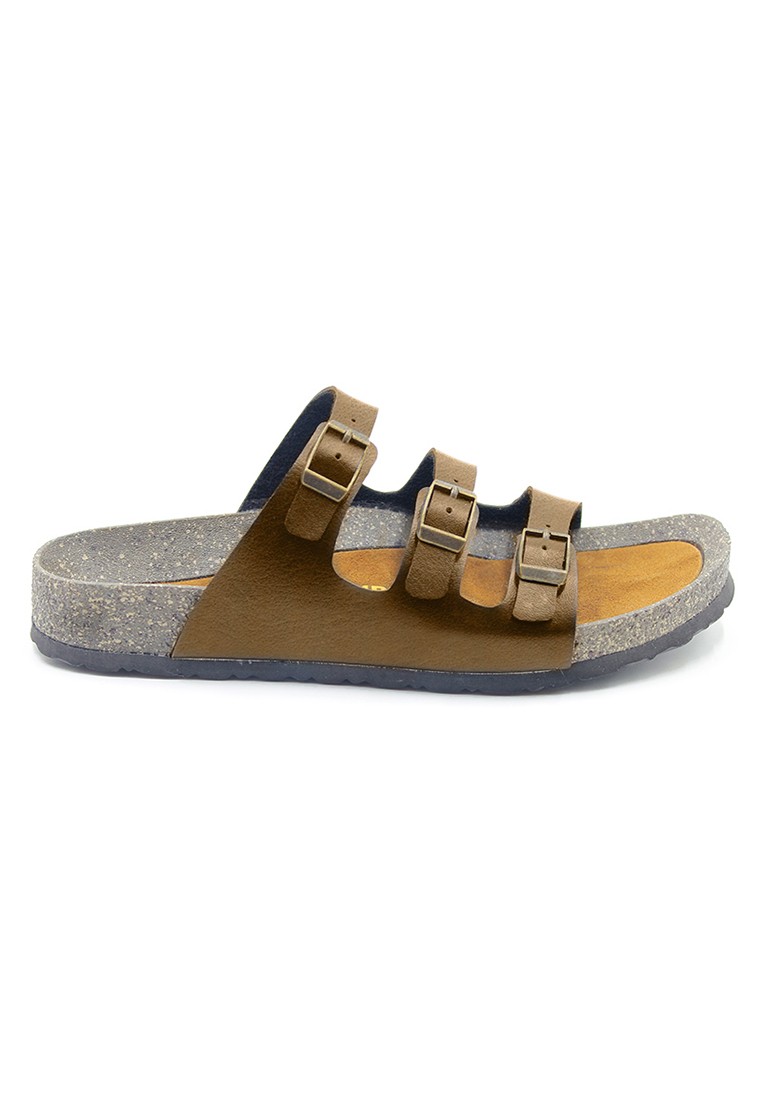 Ely - Camel Leather Sandals & Flip Flops & Slipper