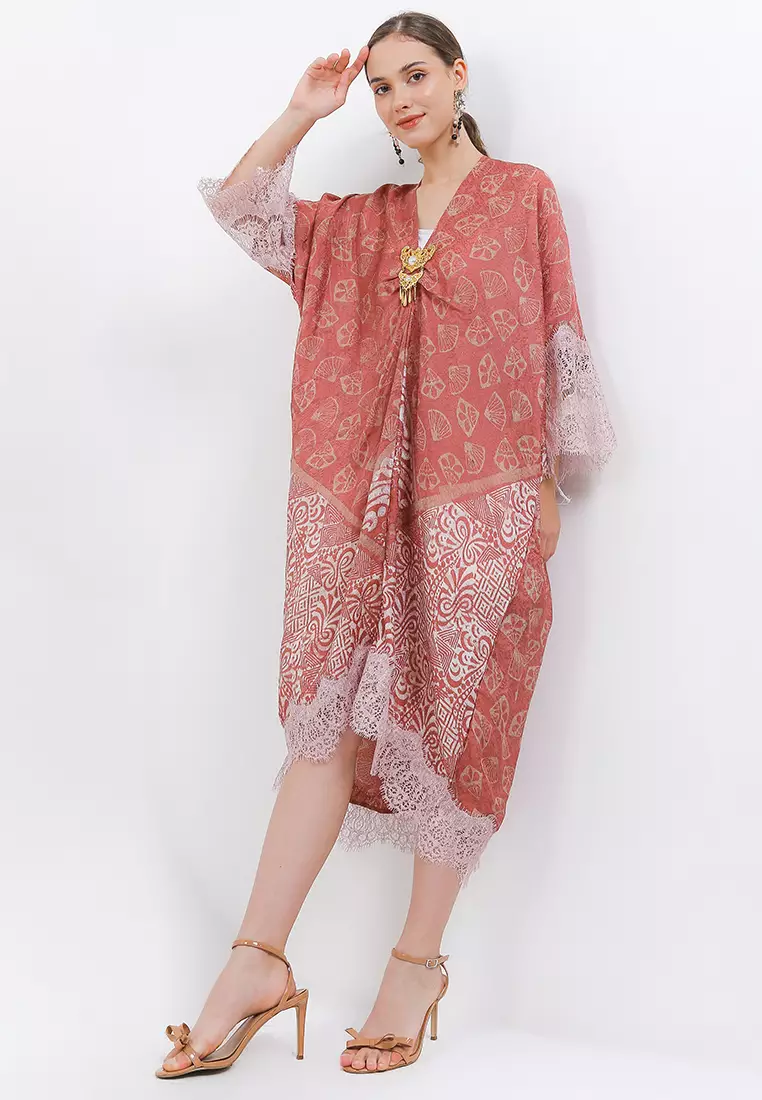 Rizqina Dress Batik Rania Dusty / Batik Viscose / Batik Viscose Wanita