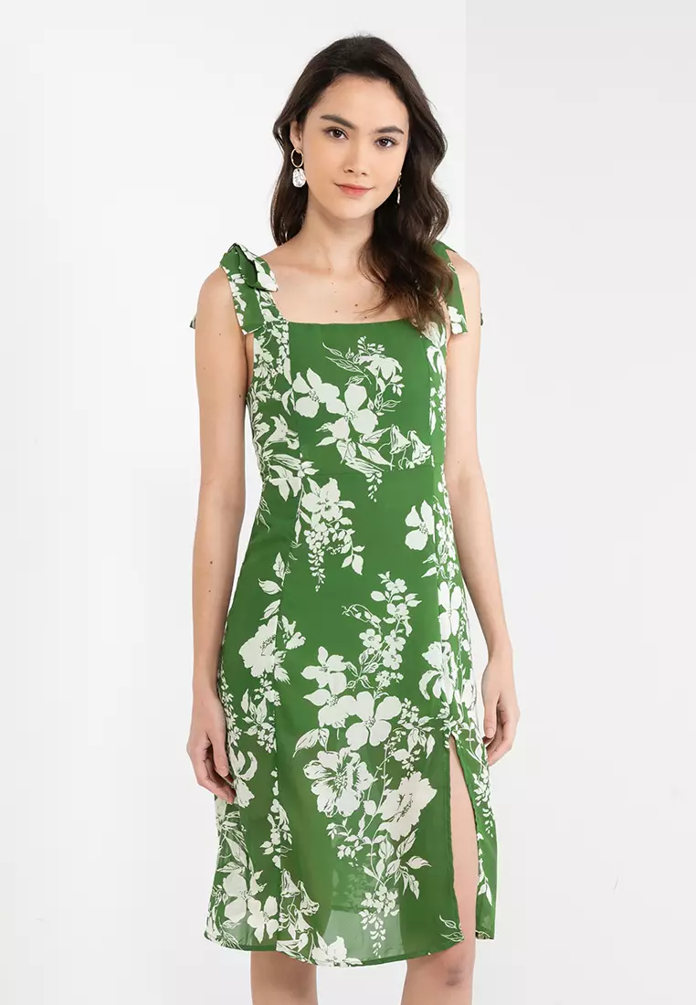 Buy Artist Tie Shoulder Dress with Thigh Slit Online ZALORA Malaysia