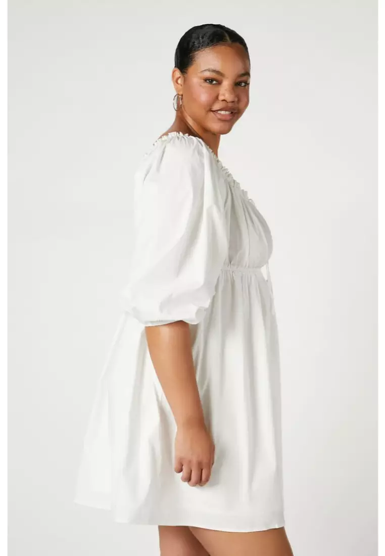 Buy FOREVER 21 Plus Size Poplin Babydoll Mini Dress 2023 Online