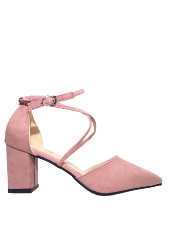 Twenty Eight Shoes pink Cross Straps Point Toe Heels VL888 F09C8SHFEF7A27GS_1