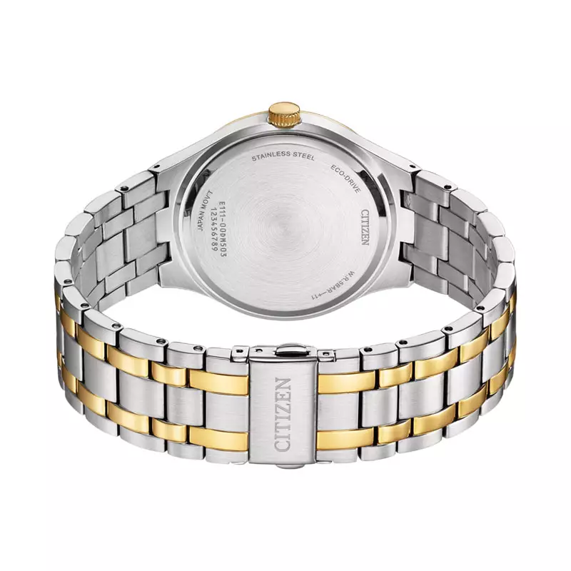 Jam Tangan Pria Citizen Eco Drive BM7656-51L Men Blue Dial Dual Tone Stainless Steel Strap