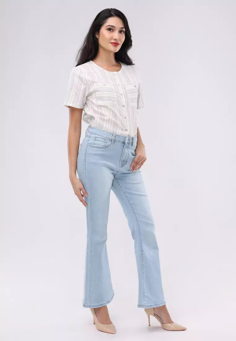 Denim Long Pants Flare Ladies
