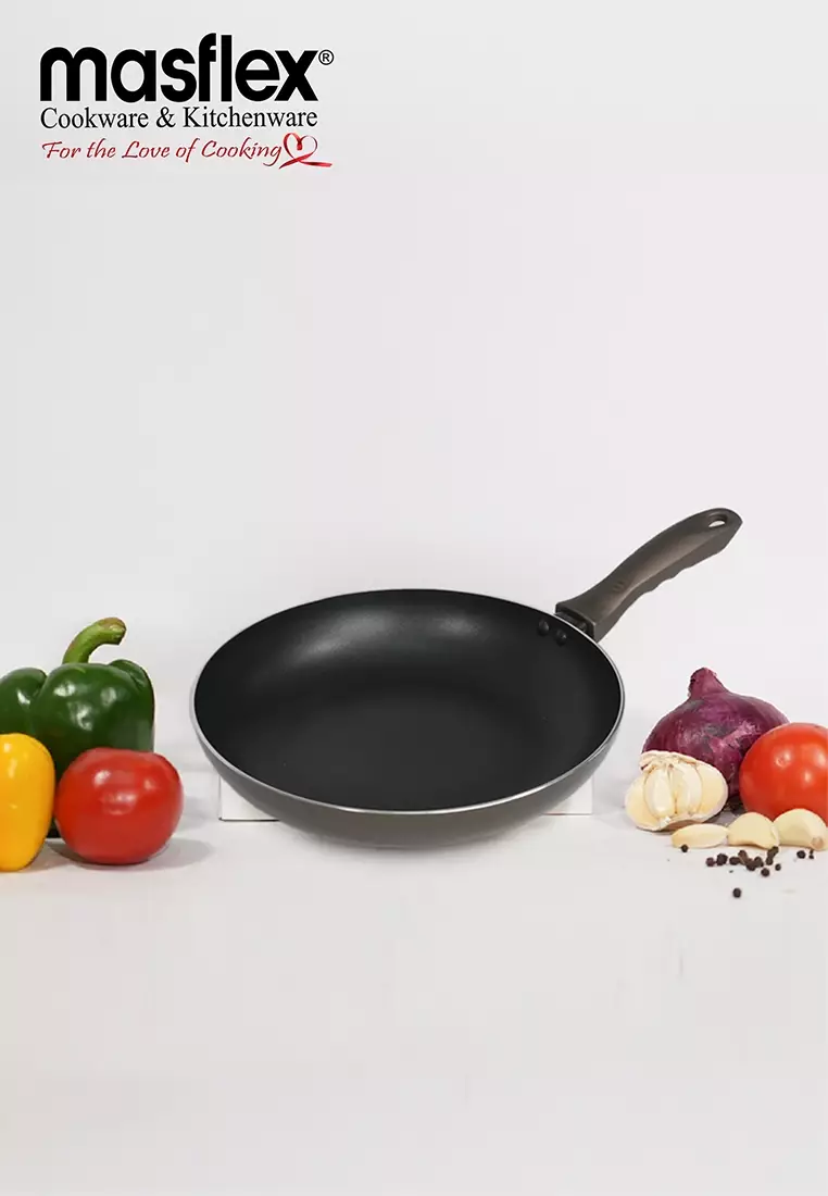 Masflex 32 cm Master Class Non Stick Wok With Glass Lid