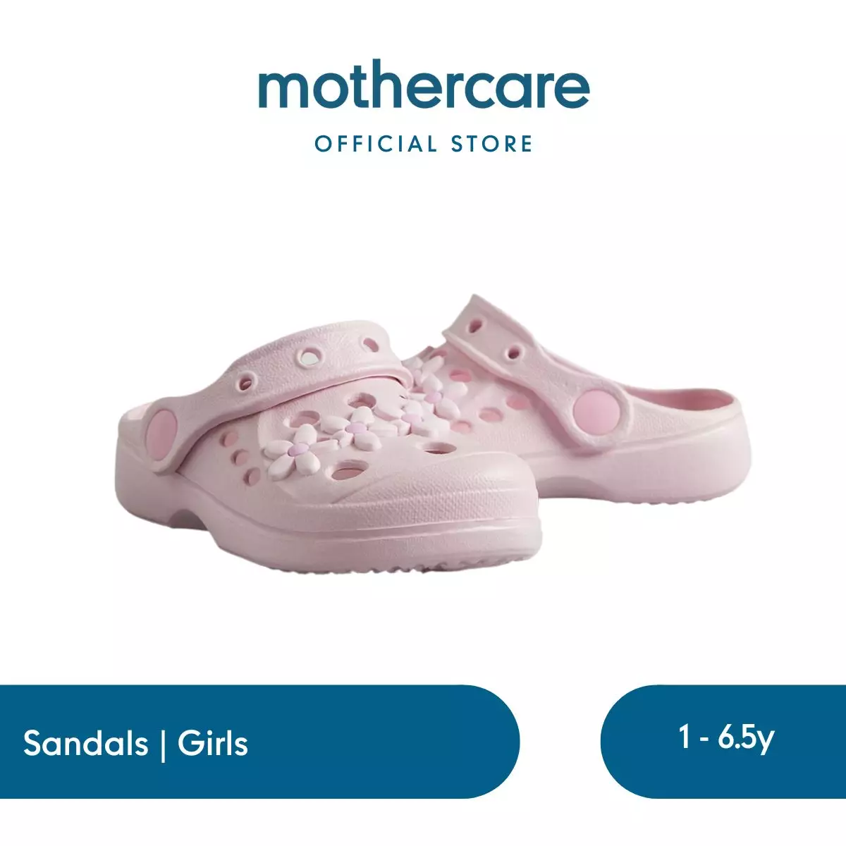Mothercare Pink Floral Clogs - Sepatu Sandal Anak Perempuan (Pink)