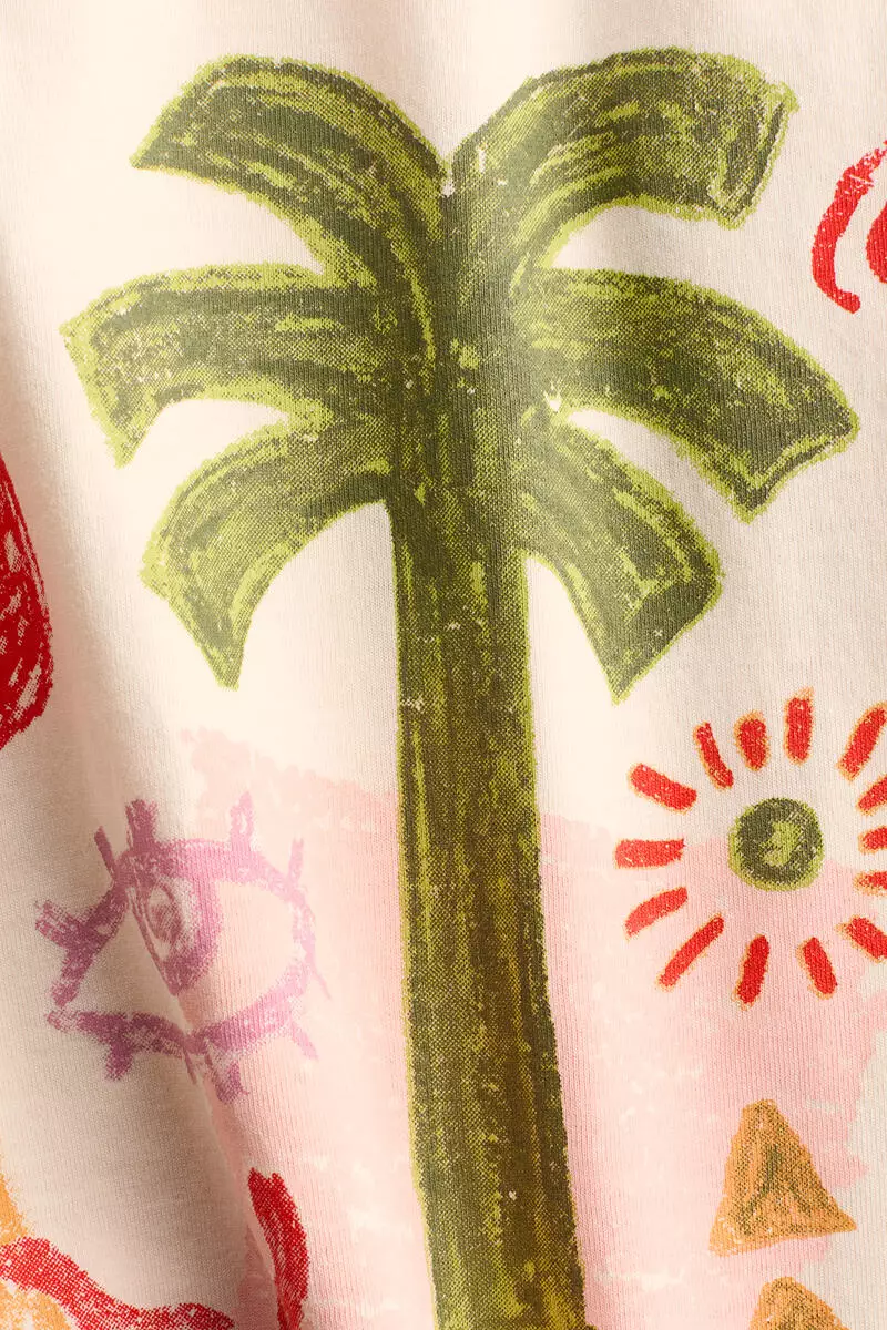 Oversized print-motif T-shirt