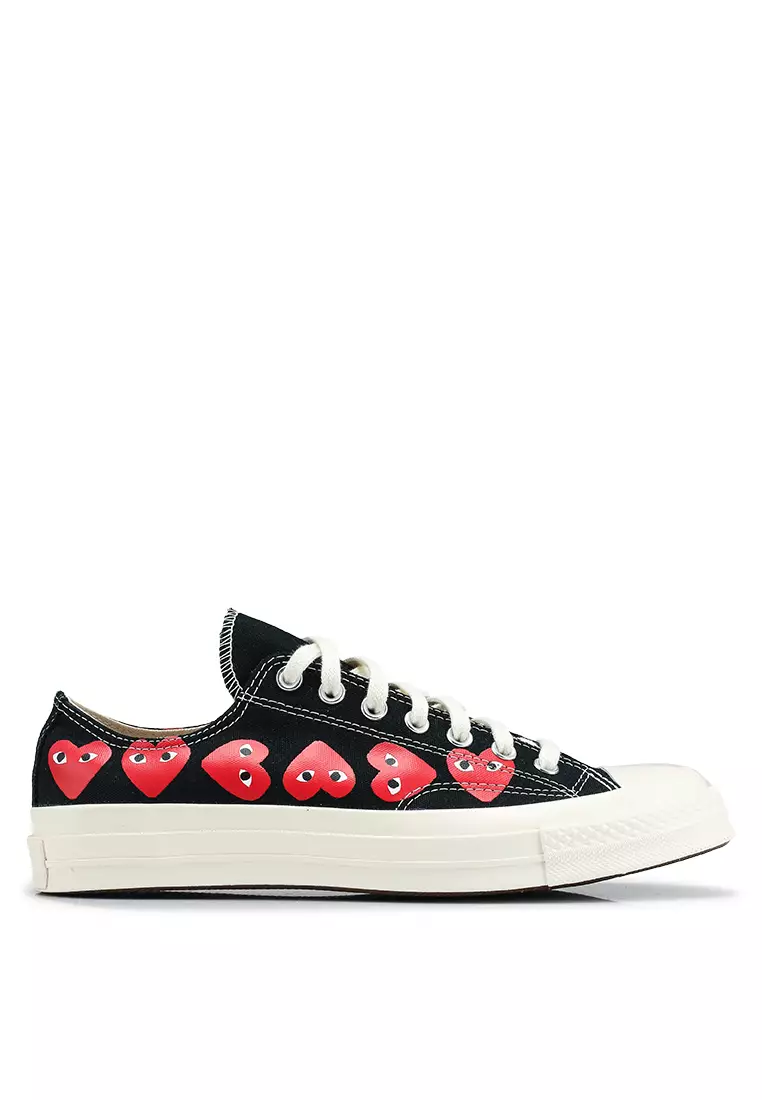 Discount on Cdg Play  shoes - SKU: Chuck 70 Multi Red Heart Low Cut Sneakers (Tr)