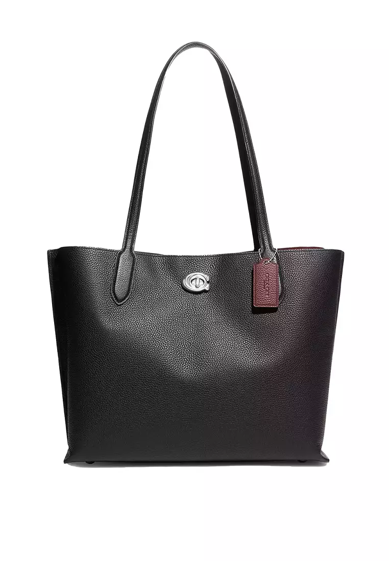 silver coach purses black Buy Coach Willow Tote Bag Silver/Black C0689 2025 Online ZALORA
