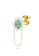 Aquae Jewels yellow Earrings Princess Chain 18K Gold and Diamonds - Yellow Gold,Emerald DF489AC388B8E0GS_3