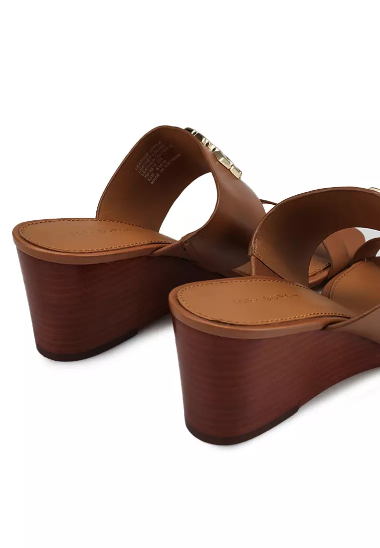 Tory burch leather wedge sandals 2025