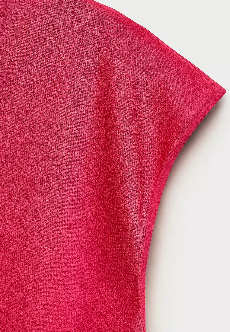 Satin Blouse With Draped Neck