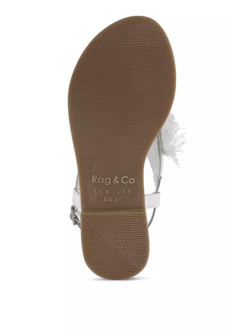 Sandal Rumbai Kulit Asli Warna Putih