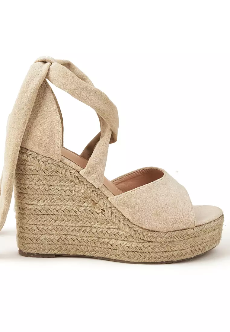 Discount on Twenty Eight Shoes  shoes - SKU: 11.5cm Lace Up Suede Wedge Espadrilles Wty9123-21