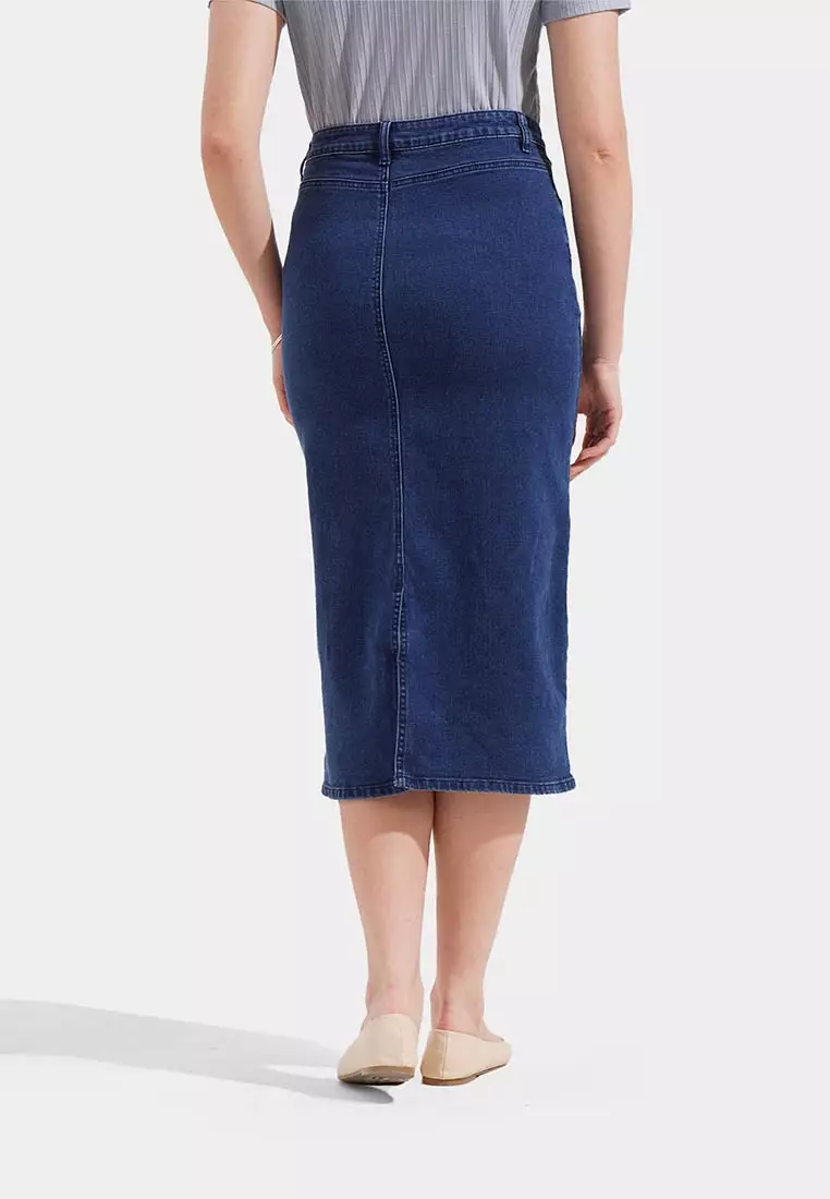 Denim Midi Skirt