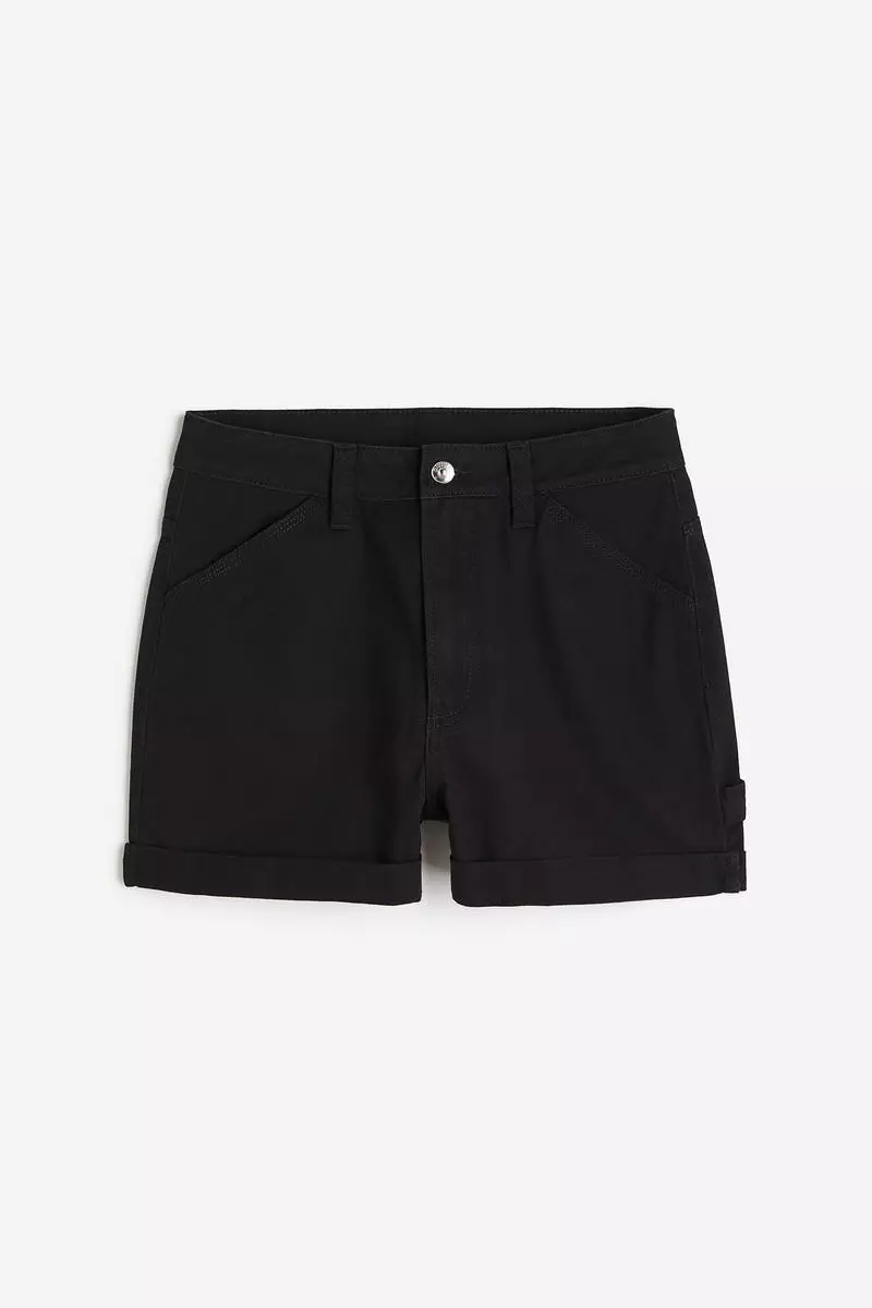 H&m H And M Mens Shorts Uk Regular Fit Cargo Shorts Black Men - Main Image