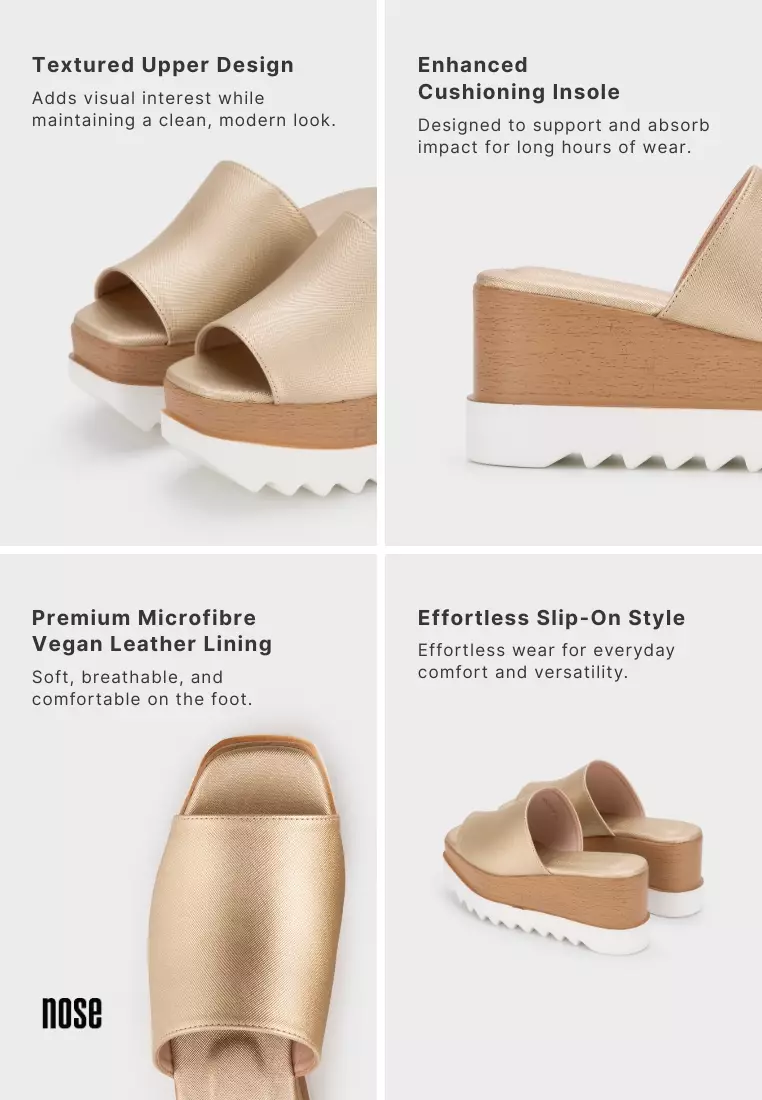 CASUAL PLATFORM WEDGE HEEL SLIDE