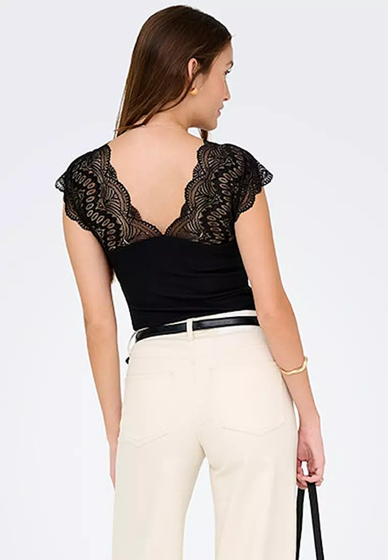 V-Neck Lace Top
