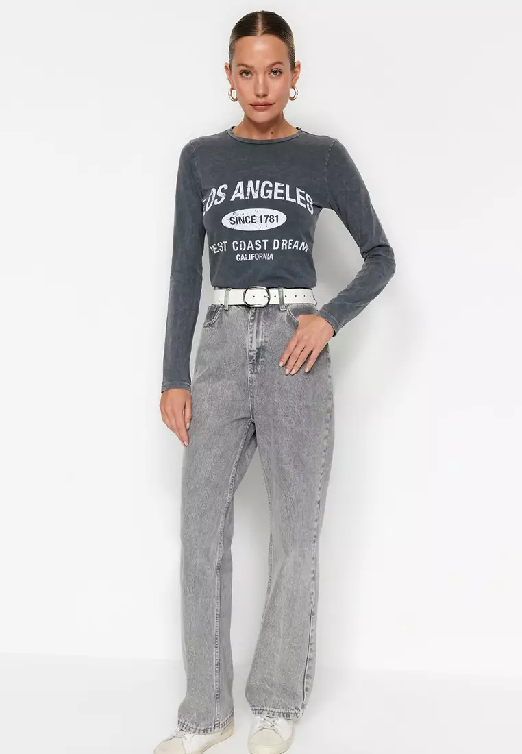 Wash Effect Printed T-Shirt