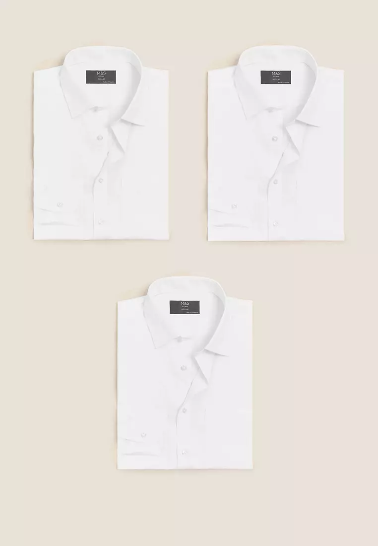 3 Pack Regular Fit Long Sleeve Shirts