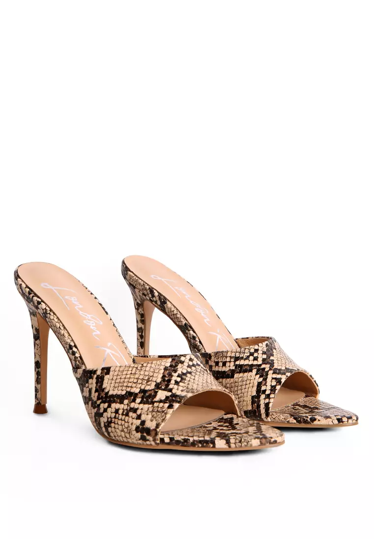 Buy London Rag Snake Sking Patent PU High Heel Sandals 2024 Online