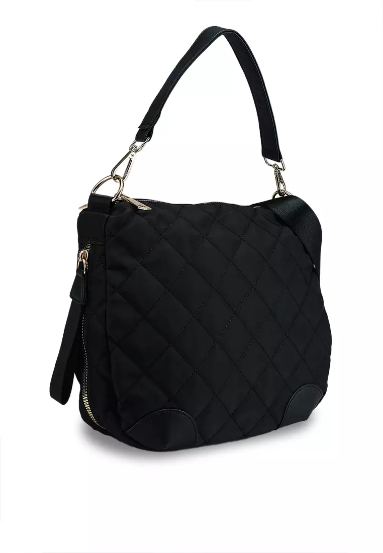 Quilted Nylon Convertible Shoulder Bag