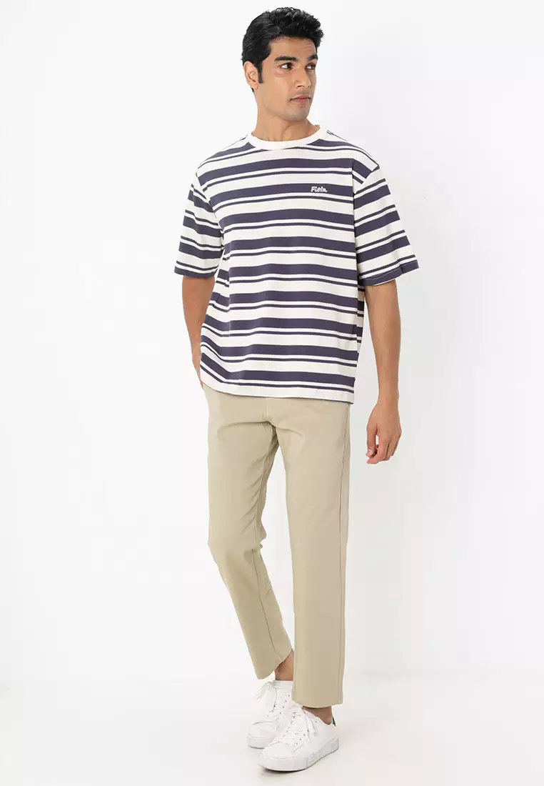 FIT IN Striped Weave Oversized Tee