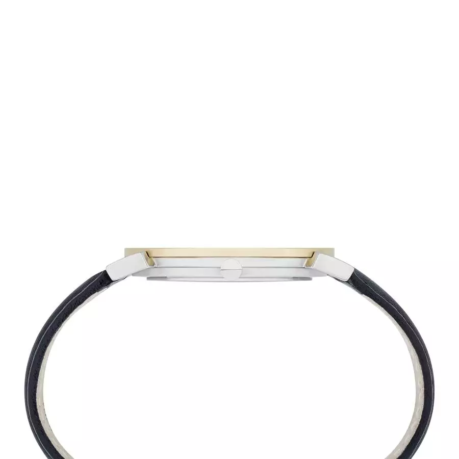 Pigalle Stripes Gold Tone Black Leather Watch