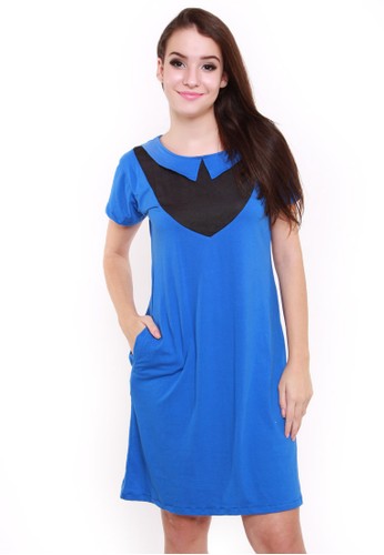 Casual Collar Dress Benhur - Blue