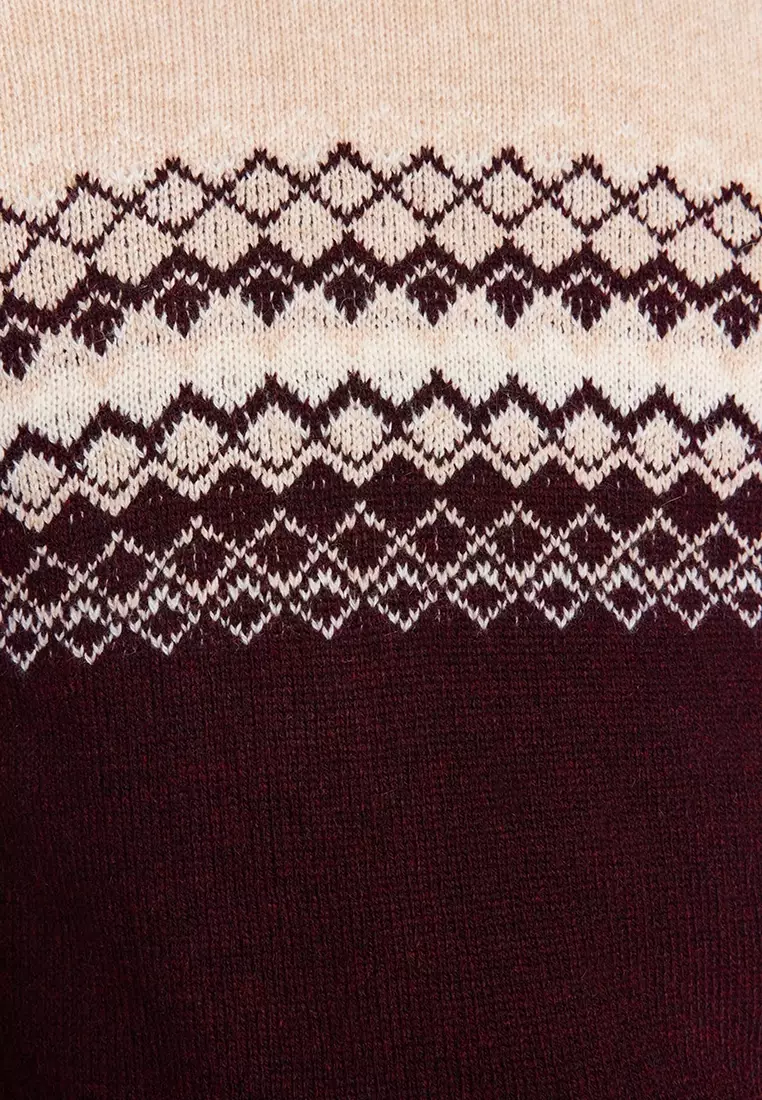 Slim Fit Printed Knitwear Sweater