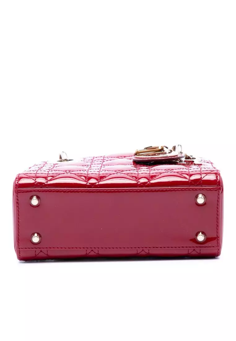 Pre-Loved Dior Mini Patent Cannage Lady Dior