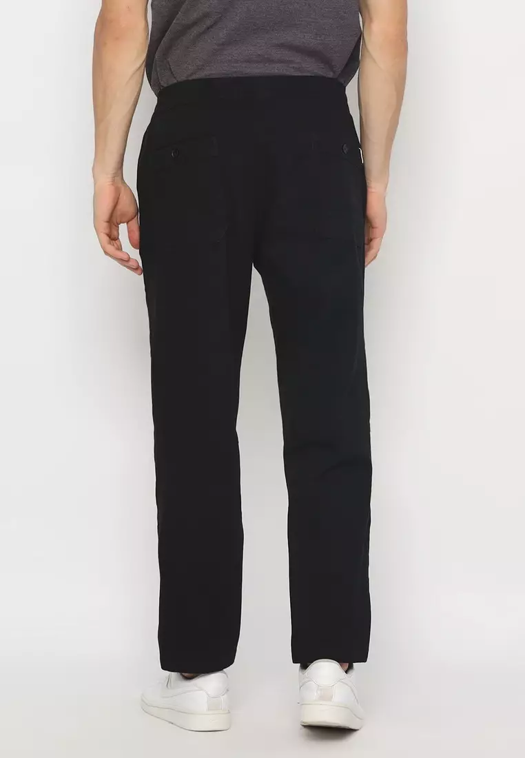 POLICE Celana Jogger Panjang Black Slim Fit Premium Pria