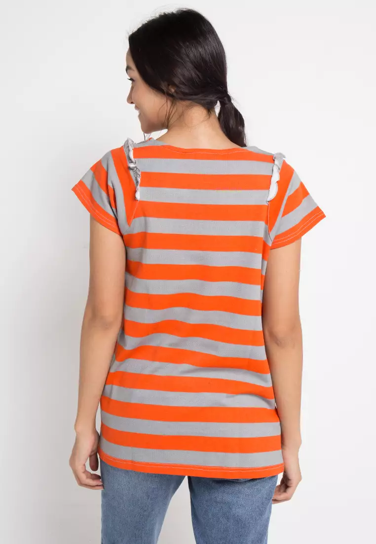 Celia Orange Blouse Top