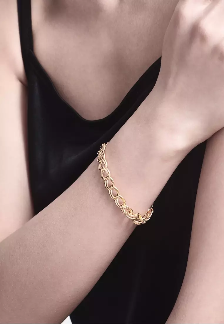 Buy Forever K FOREVER K Curbs bracelet Gold 2024 Online