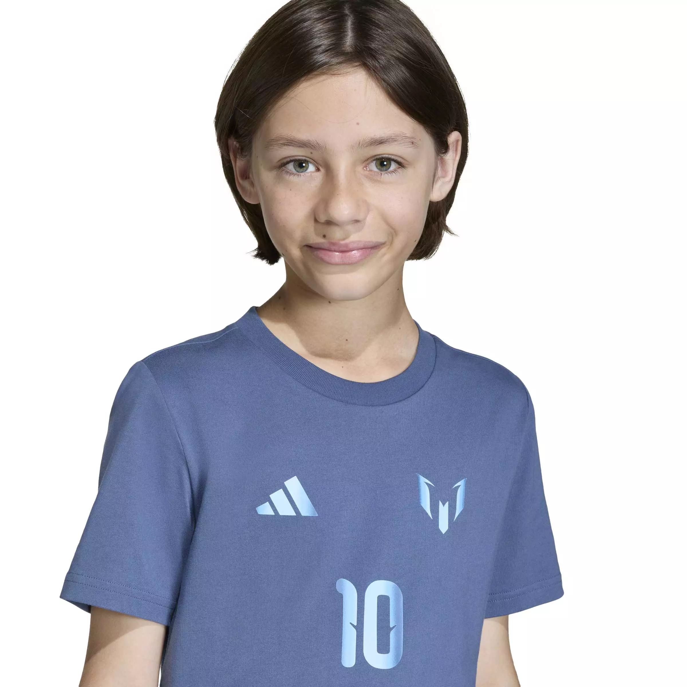 ADIDAS Messi Name & Number Graphic Tee KB9484 - Kaos Anak (Biru)